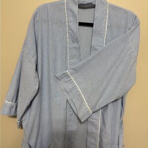 Bill Blass Blue and White stripe robe